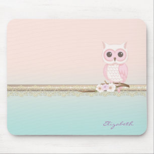 Tapis De Souris Adorable Girly Cute Pink Owl