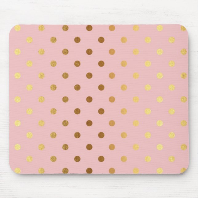 Tapis De Souris Adorables Faux Gold Points Fleuri (Devant)