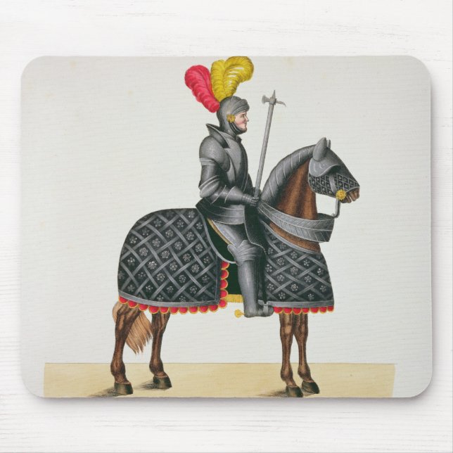 Tapis De Souris Adoubez dans l'armure sur son cheval, plat 'd'un (Devant)