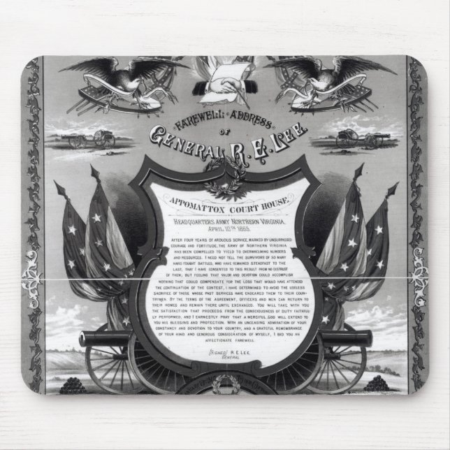 Tapis De Souris Adresse d'adieu du Général Robert E. Lee (Devant)