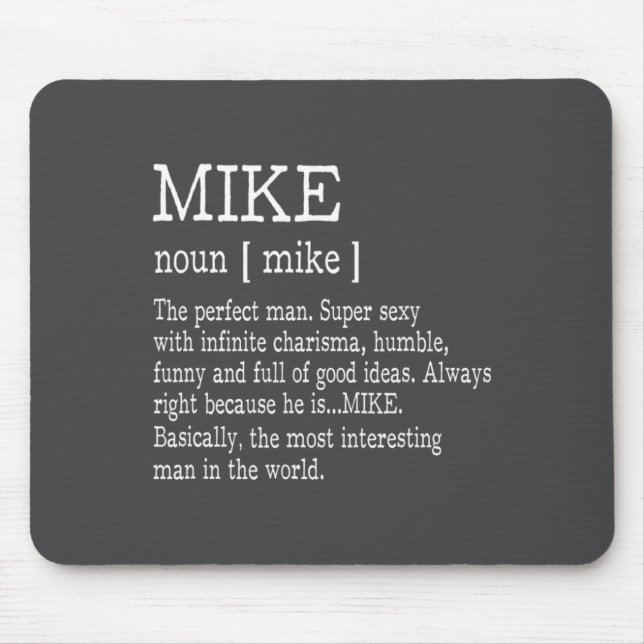 Tapis De Souris Adult Definition First Name Mike Men Funny  (Devant)