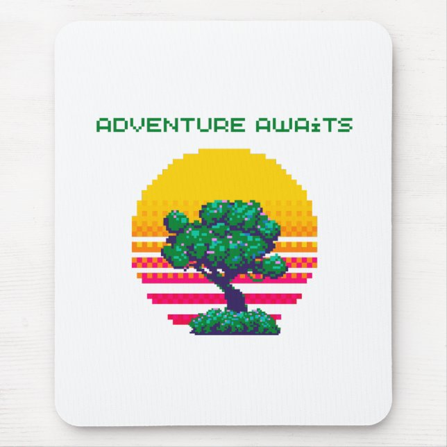 Tapis De Souris Adventure Awaits Pixel Gaming (Devant)