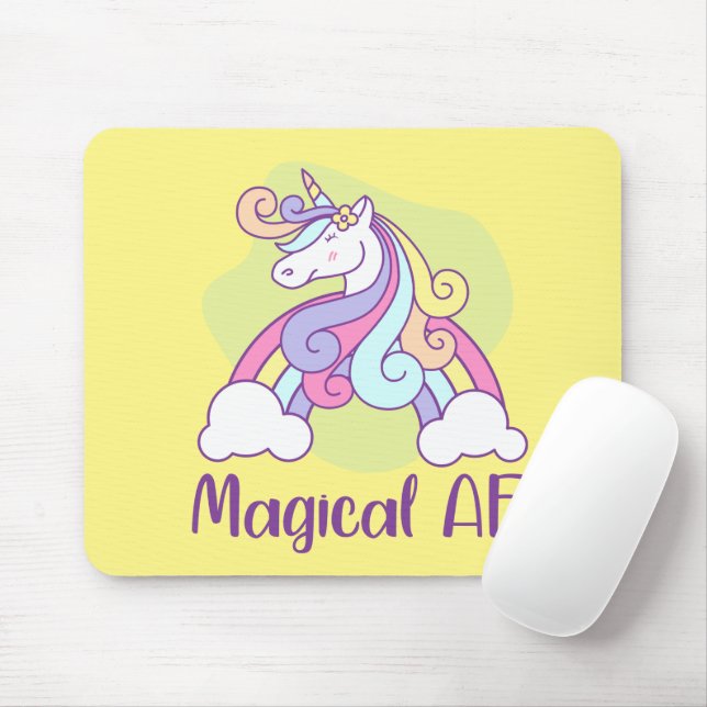 Tapis De Souris AF magique | Unicorne (Avec souris)