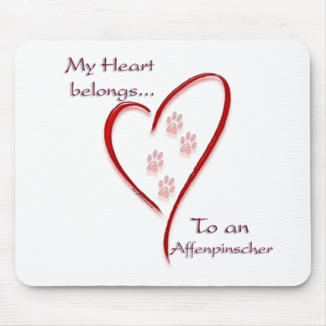 Tapis De Souris Affenpinscher Coeur Appartient (Devant)