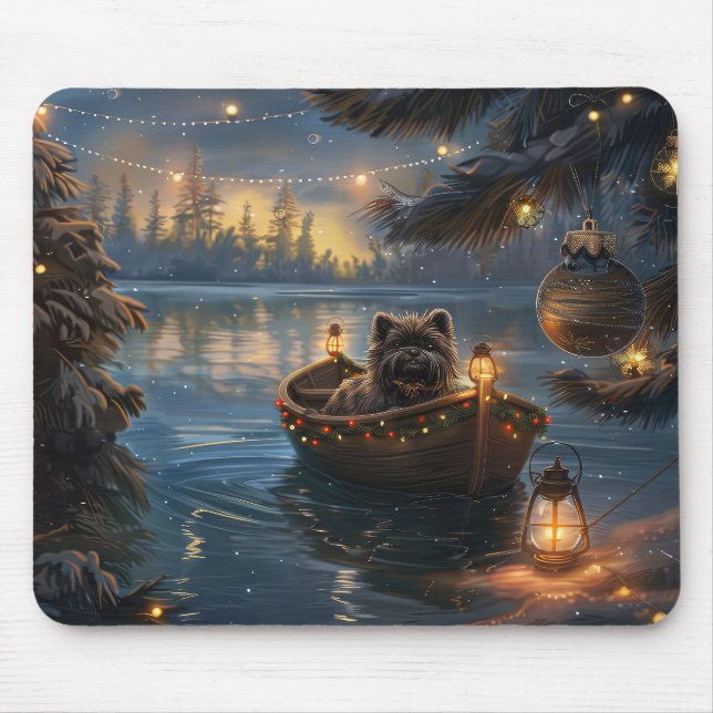 Tapis De Souris Affenpinscher Festive Christmas Voyage (Devant)