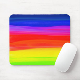 Tapis De Souris affiche abstraite arc-en-ciel aquarelle