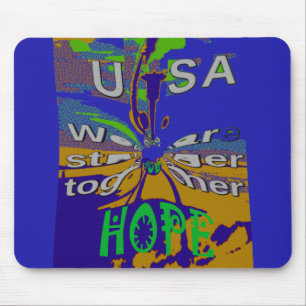 Tapis De Souris Affiche d'art Message d'espoir USA