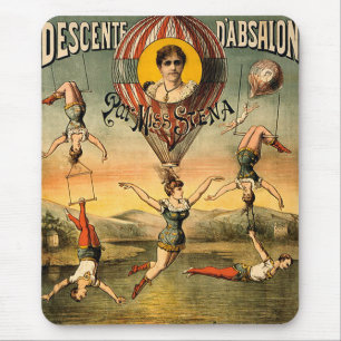 Tapis De Souris Affiche de cirque de Mlle Stena Flying Trapese