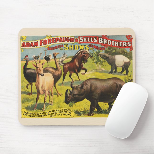 Tapis De Souris Affiche de cirque pour Adam Forepaugh & Sells Brot (Avec souris)