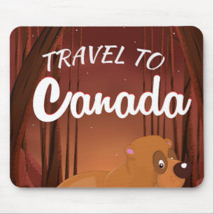 Tapis De Souris Affiche de dessin animé pour voyager au Canada
