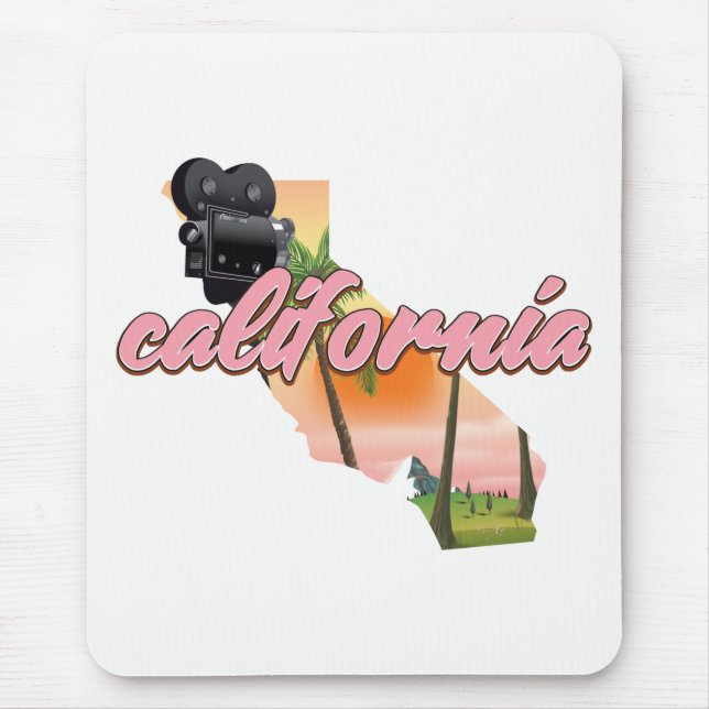 Tapis De Souris affiche de la carte en Californie (Devant)