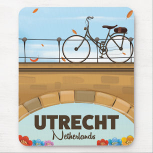 Tapis De Souris Affiche de vacances d'Utrecht Pays-Bas.
