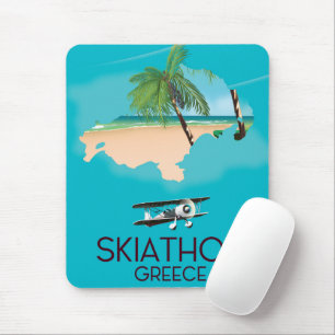Tapis De Souris Affiche de voyage à Skiathos Grèce