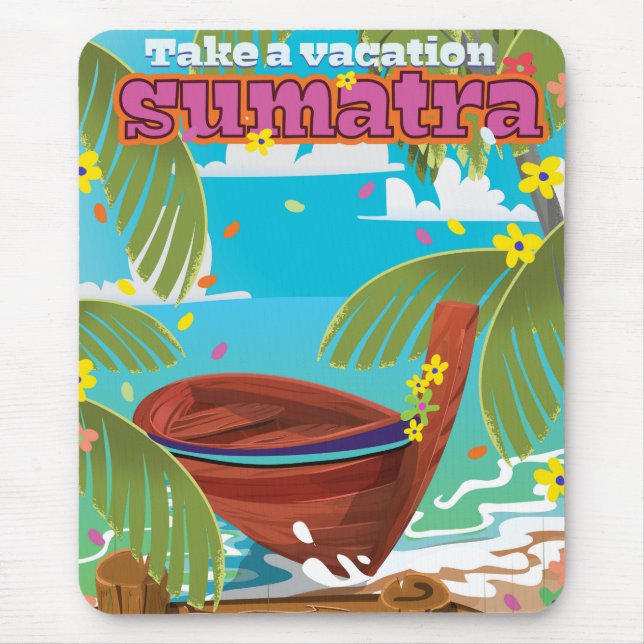 Tapis De Souris Affiche de voyage à Sumatra Indonésie (Devant)