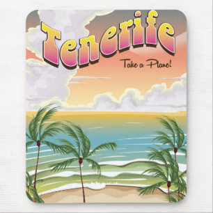 Tapis De Souris Affiche de voyage à Tenerife île des Canaries