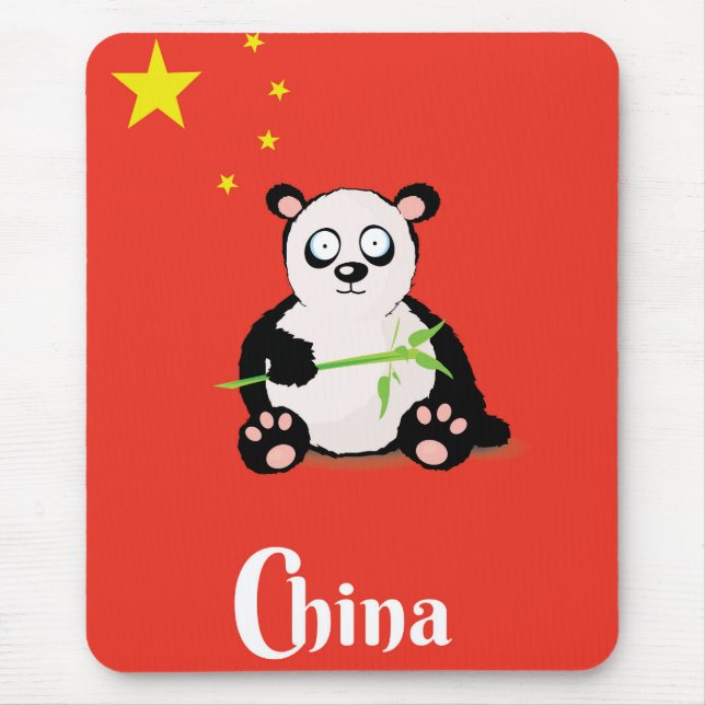 Tapis De Souris Affiche de voyage China Panda. (Devant)
