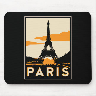 Tapis De Souris affiche de voyage d'art déco de Paris rétro