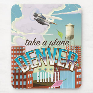 Tapis De Souris Affiche de voyage de Denver Colorado