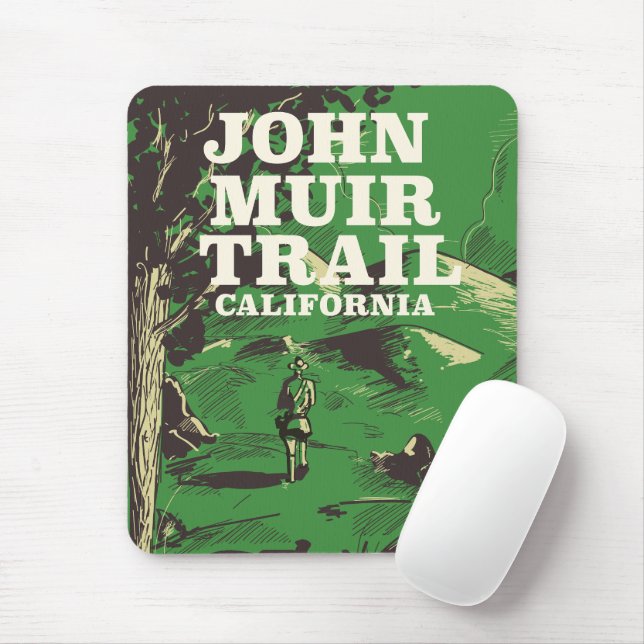 Tapis De Souris Affiche de voyage de John Muir Trail en Californie (Avec souris)