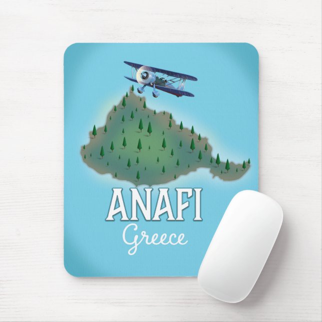 Tapis De Souris Affiche de voyage de l'île d'Anafi Grèce. (Avec souris)