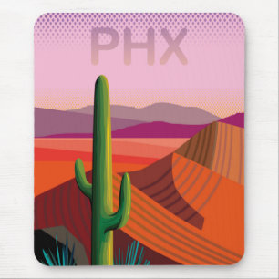 Tapis De Souris Affiche de voyage de Phoenix Arizona