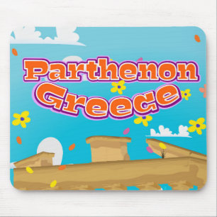 Tapis De Souris Affiche de voyage du Parthénon Grèce.