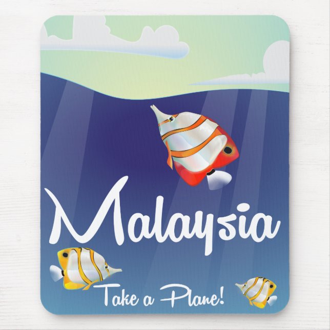 Tapis De Souris Affiche de voyage en Malaisie (Devant)