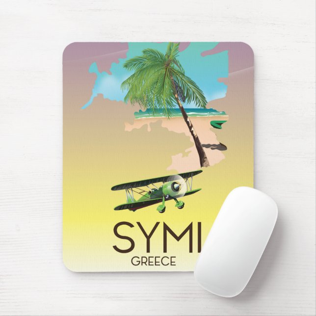 Tapis De Souris Affiche de voyage Symi Greece (Avec souris)