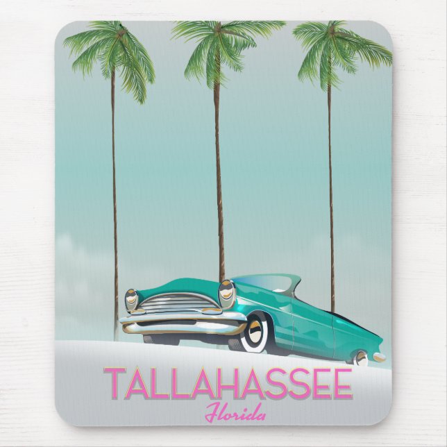 Tapis De Souris Affiche de voyage Tallahassee Floride (Devant)