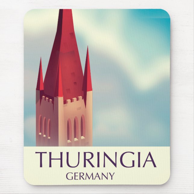 Tapis De Souris Affiche de voyage Thuringe Allemagne (Devant)
