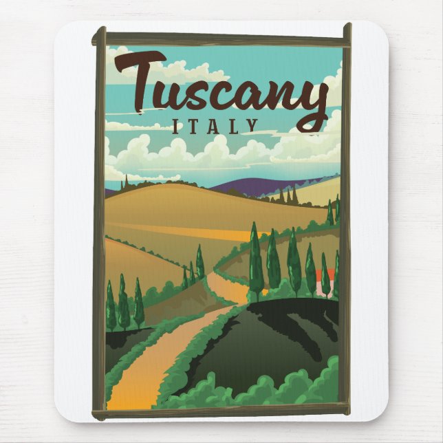 Tapis De Souris Affiche de voyage Toscane Italie (Devant)