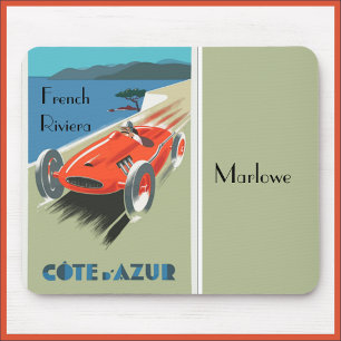 Tapis De Souris Affiche de voyage Vintage Côte d'Azur