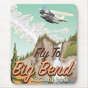 Tapis De Souris Affiche de voyage vintage du parc national de Big