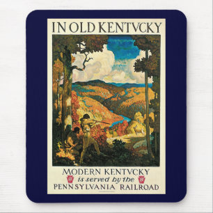 Tapis De Souris Affiche de voyage vintage NC Wyeth, Dans le vieux 