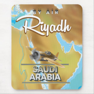 Tapis De Souris Affiche de voyage vintage Riyad Arabie Saoudite