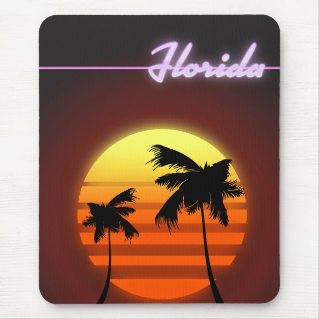 Tapis De Souris Affiche Florida Sunset 1984 (Devant)