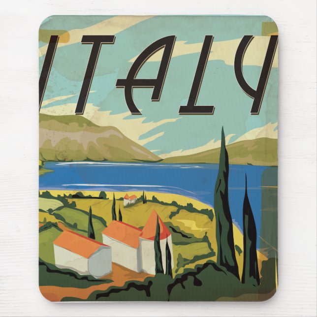 Tapis De Souris Affiche italienne vintage (Devant)