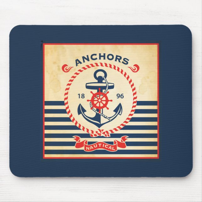 Tapis De Souris Affiche nautique vintage (Devant)