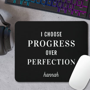 Tapis De Souris Affirmation de motivation Minimaliste Noir