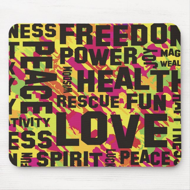 Tapis De Souris affirmations noir - vert rose éclat (Devant)