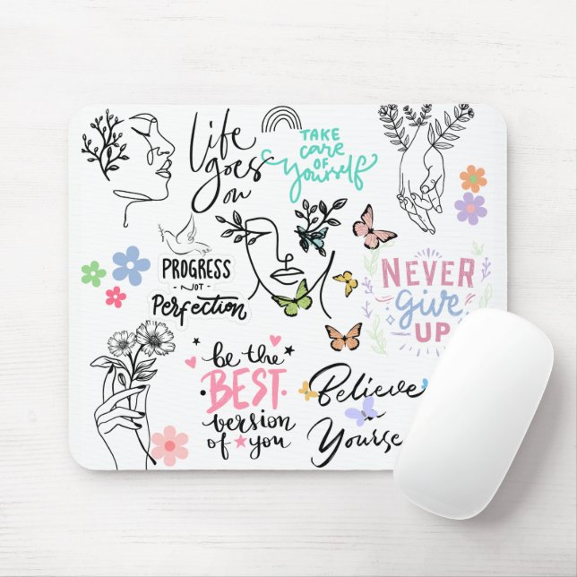 Tapis De Souris Affirmations positives (Avec souris)