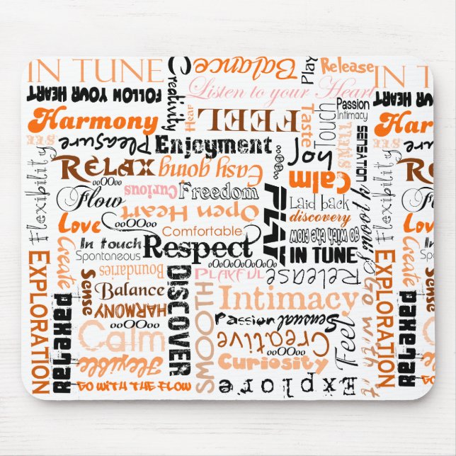 Tapis De Souris Affirmations sacrées oranges de positif de Chakra (Devant)