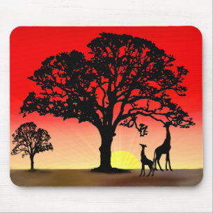 Tapis de souris africain de coucher du soleil