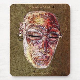 Tapis De Souris African Chokwe Tribal Mask Art Mousepad