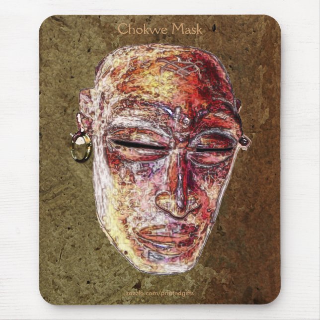 Tapis De Souris African Chokwe Tribal Mask Art Mousepad (Devant)