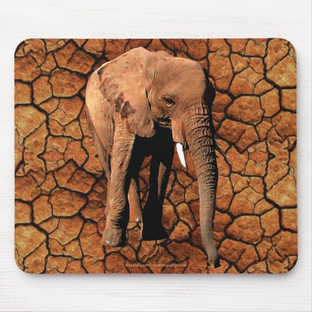 Tapis De Souris African Elephant Wildlife Supporter Mousepad (Devant)