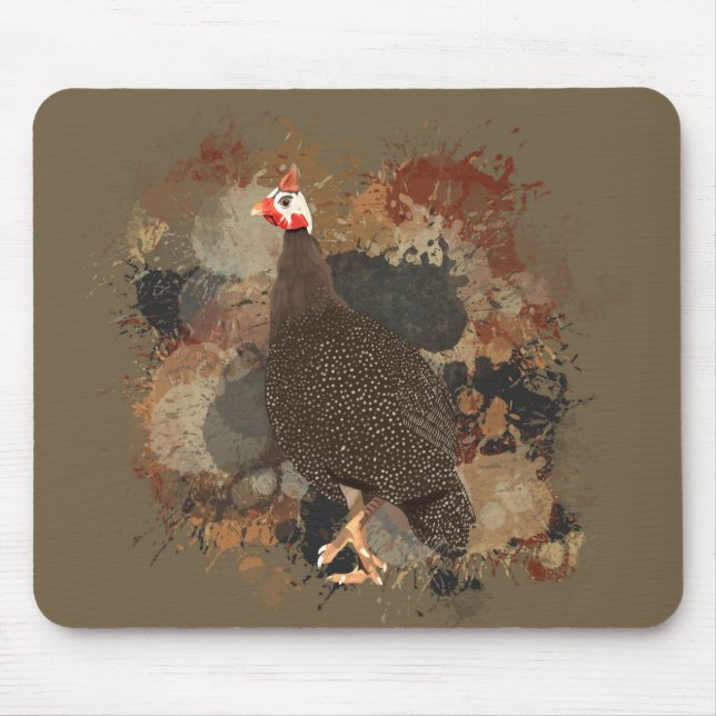 Tapis De Souris African Wildlife Guinea Fowl Tones Splatz (Devant)
