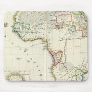 Tapis De Souris Afrique Carte gravée avec 2 cartes d'entrée