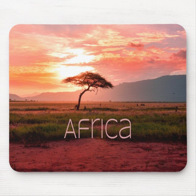 Tapis De Souris Afrique Coucher de soleil (Devant)