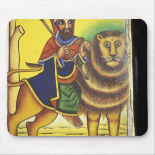 Tapis De Souris Afrique, Éthiopie. Œuvre d'art représentant le Lio